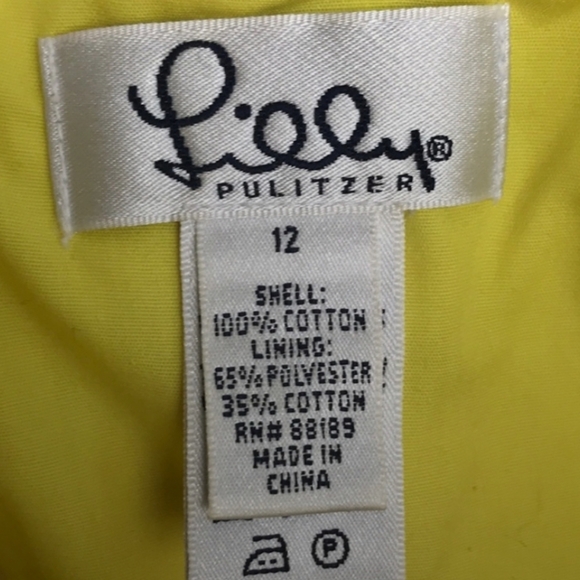 Lilly Pulitzer White Label Yellow Eyelet Strapless Dress Size 12 - Picture 8 of 8